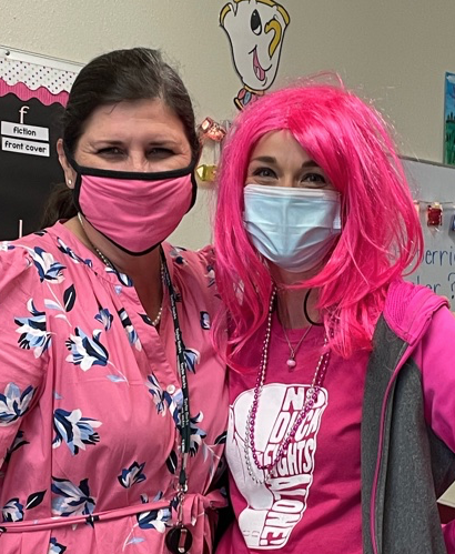 Staff in Pink-out day attire
